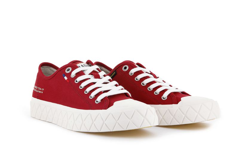 Red Men's Palladium Palla Ace Canvas Low Tops | 1865WJUXE