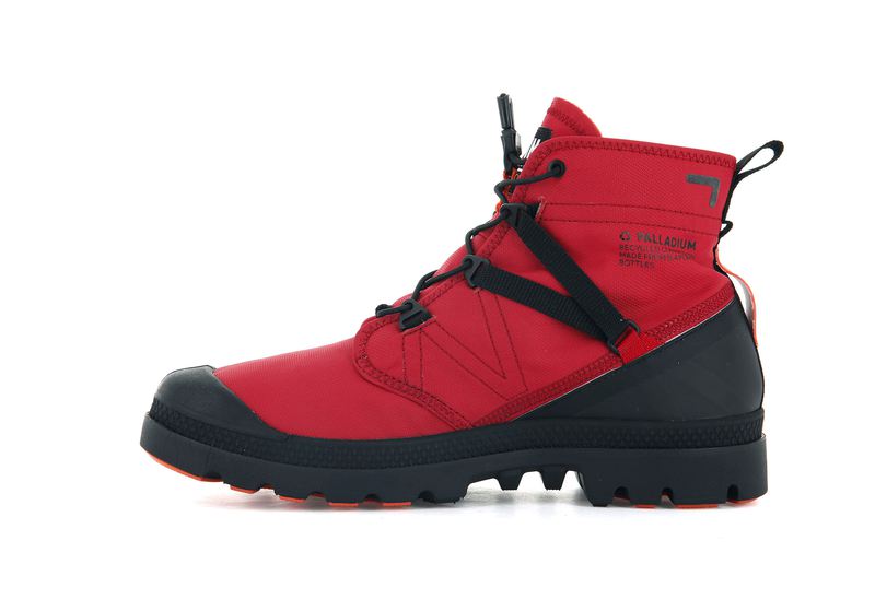 Red Men's Palladium Pampa Travel Lite+ Waterproof High Tops | 2890SLRPV