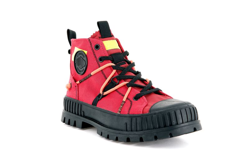 Red Women's Palladium Pallashock Re-Craft High Tops | 4897FHOVL