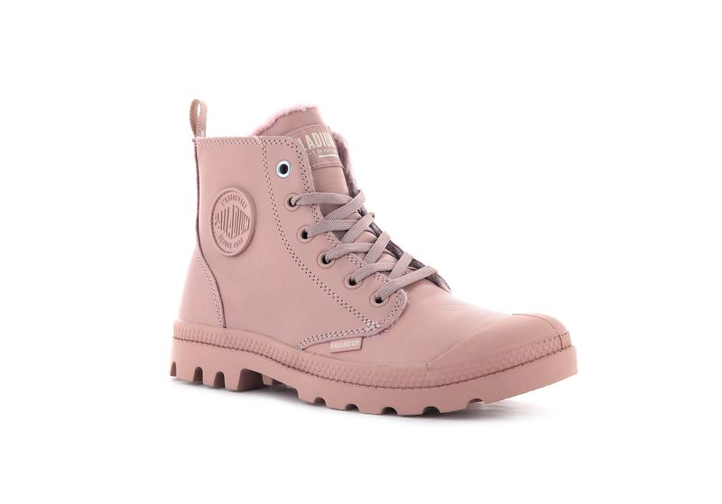 Rose Women's Palladium Pampa Hi Zip Leather S High Tops | 3012TIQSW