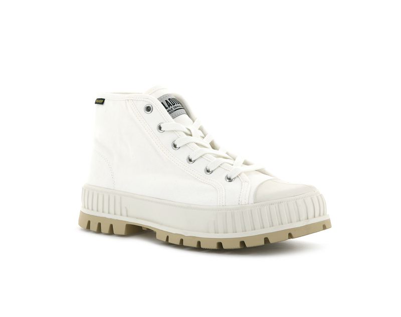 White Kids' Palladium Pallashock Mid Og High Tops | 2574KQLWG