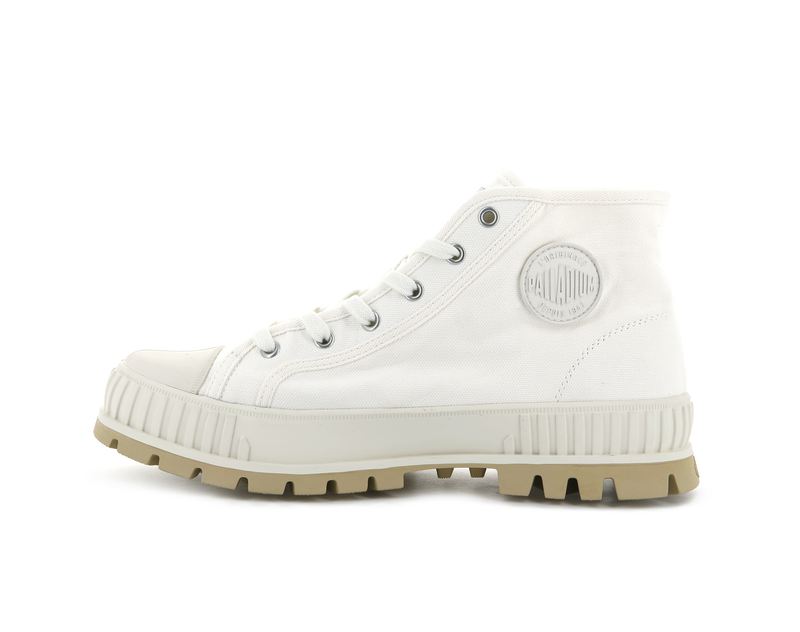 White Kids' Palladium Pallashock Mid Og High Tops | 2574KQLWG