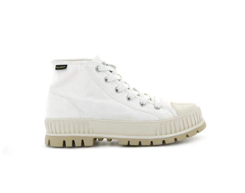 White Kids\' Palladium Pallashock Mid Og High Tops | 2574KQLWG