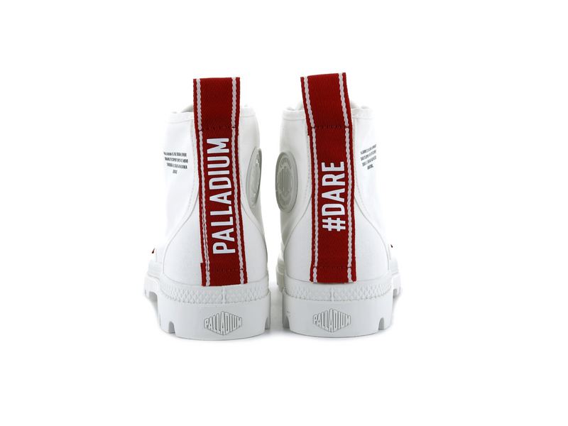 White Kids' Palladium Pampa Hi Dare Boots | 9652ZISEV