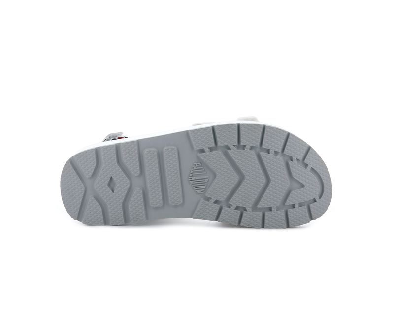 White Men's Palladium Outdoorsy Sandals | 9487HAFMT