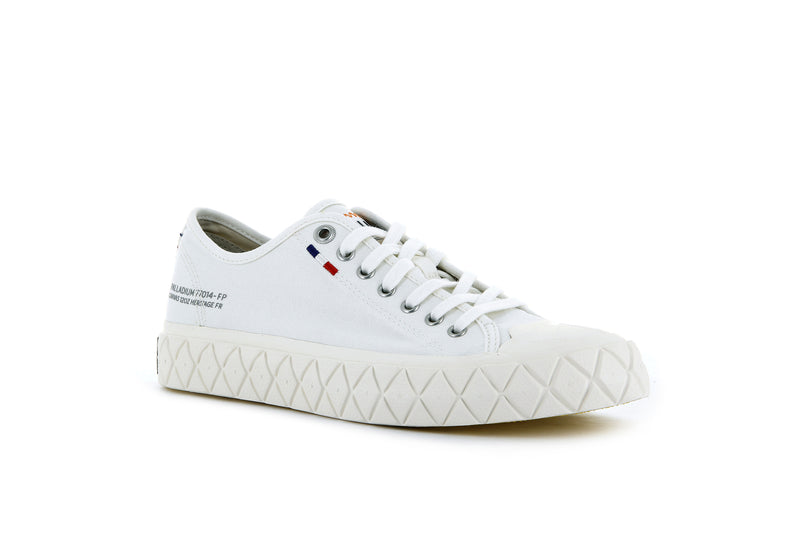 White Men's Palladium Palla Ace Canvas Low Tops | 4386ZEVCK