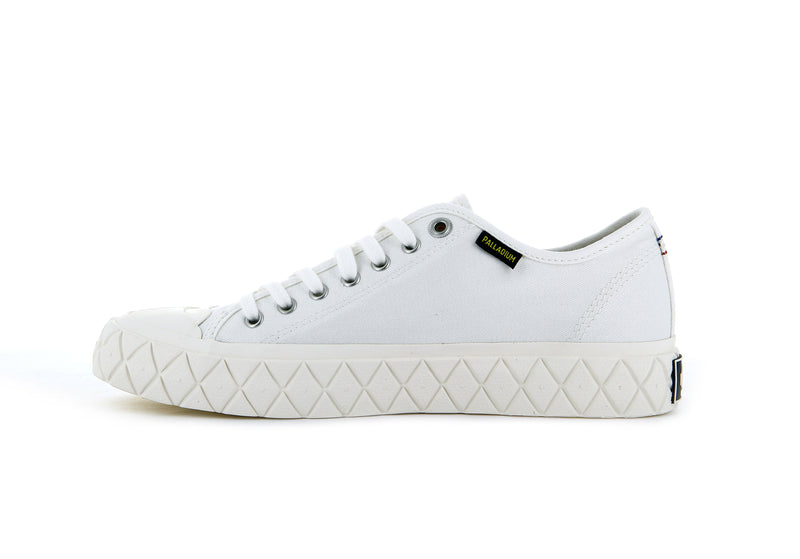 White Men's Palladium Palla Ace Canvas Low Tops | 4386ZEVCK