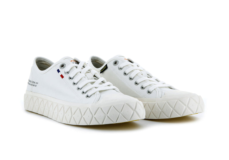 White Men's Palladium Palla Ace Canvas Low Tops | 4386ZEVCK