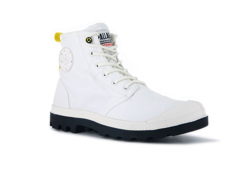 White Men's Palladium Pampa Recycle Waterproof+ 2 High Tops | 7069JKXYH