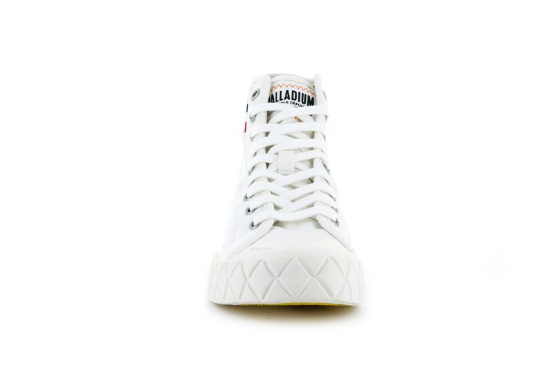 White Women's Palladium Palla Ace Canvas Mid High Tops | 1456EIXPT