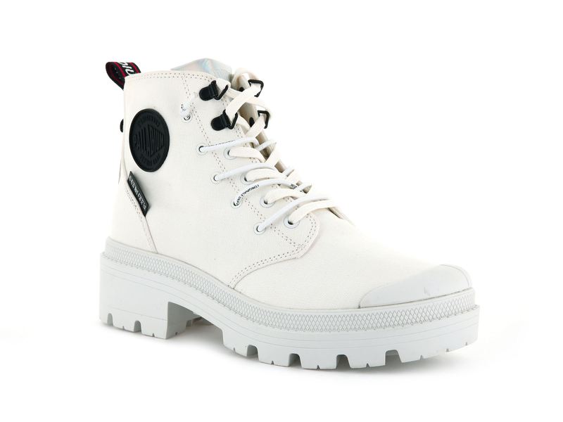 White Women's Palladium Pallabase Metro Boots | 2309FEYWB