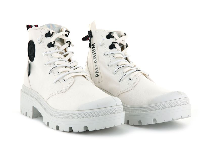 White Women's Palladium Pallabase Metro Boots | 2309FEYWB