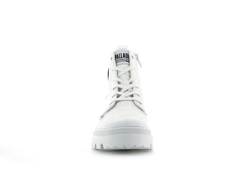 White Women's Palladium Pallabase Twill Boots | 0931MWHEK