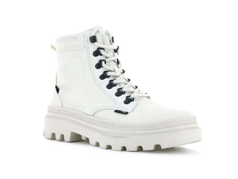 White Women's Palladium Pallatrooper Hiker Nubuck High Tops | 4657QTIGL