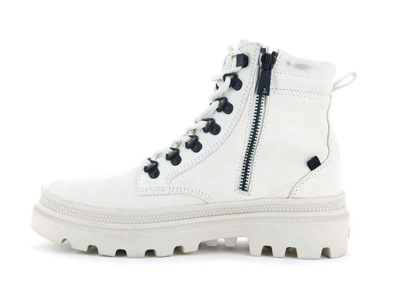 White Women's Palladium Pallatrooper Hiker Nubuck High Tops | 4657QTIGL