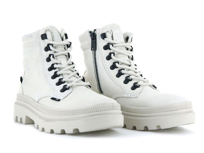 White Women's Palladium Pallatrooper Hiker Nubuck High Tops | 4657QTIGL