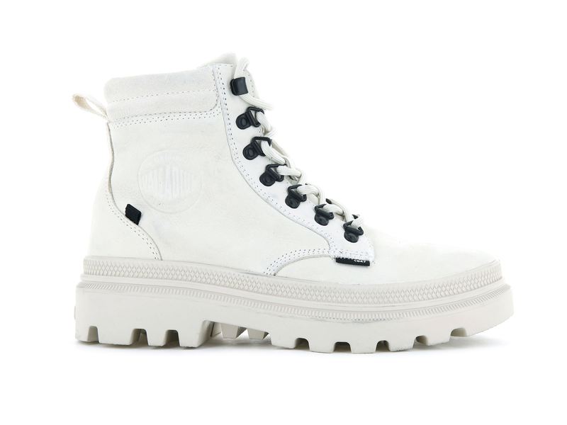 White Women\'s Palladium Pallatrooper Hiker Nubuck Boots | 5371PVNMK