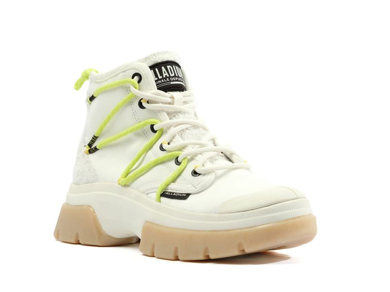 White Women's Palladium Pallawave Lace It High Tops | 1692XLQPH