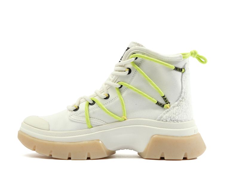 White Women's Palladium Pallawave Lace It High Tops | 1692XLQPH