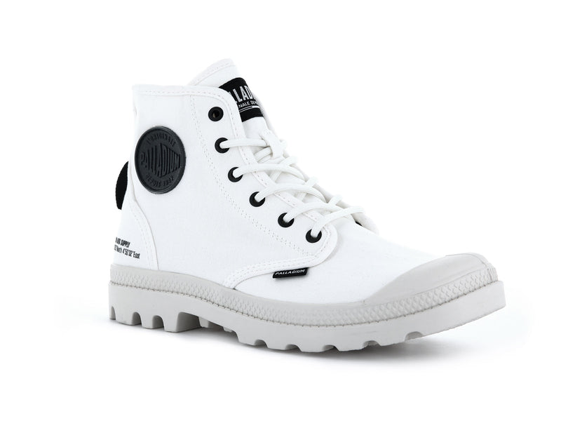 White Women's Palladium Pampa Hi Htg Supply High Tops | 4620JFMUE