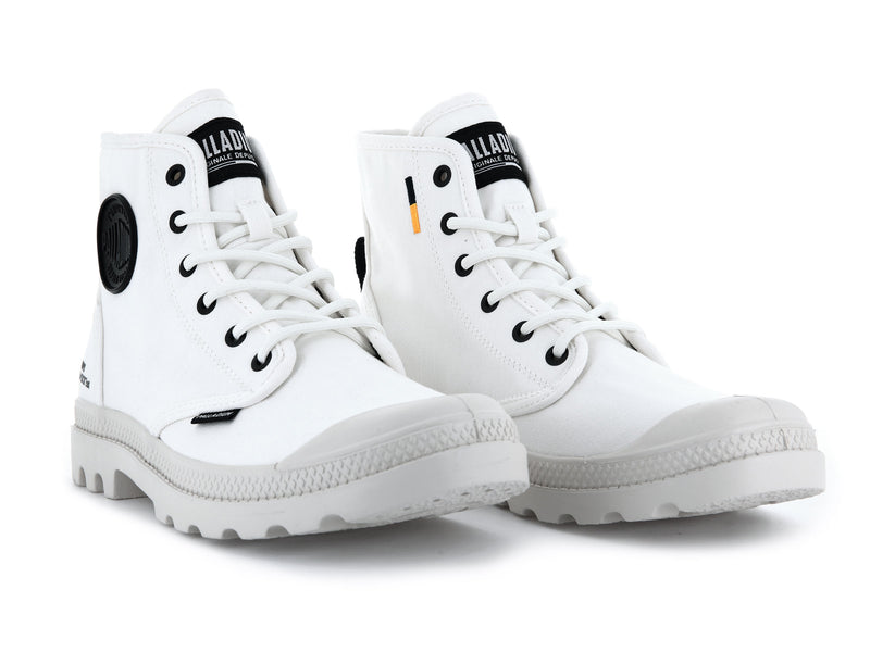 White Women's Palladium Pampa Hi Htg Supply High Tops | 4620JFMUE