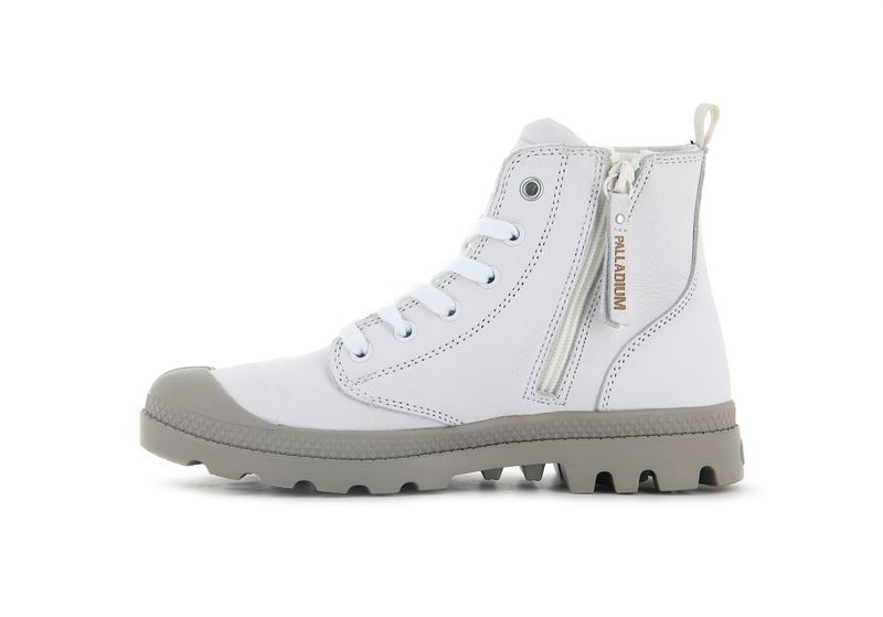 White Women's Palladium Pampa Hi Zip Sl High Tops | 3502ZGUYF