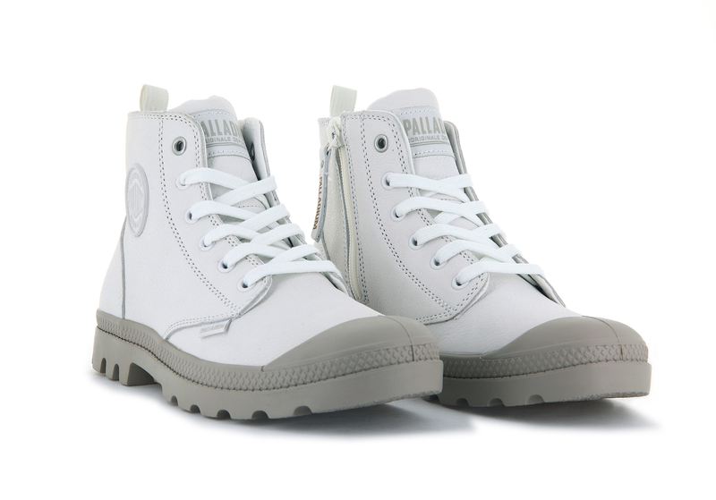 White Women's Palladium Pampa Hi Zip Sl High Tops | 3502ZGUYF