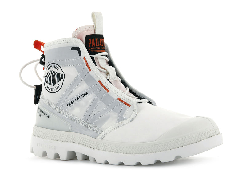 White Women's Palladium Pampa Travel Lite Boots | 0198YWGLM