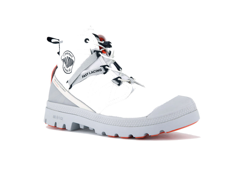 White Women's Palladium Pampa Travel Lite+ Waterproof High Tops | 6537MGPRN