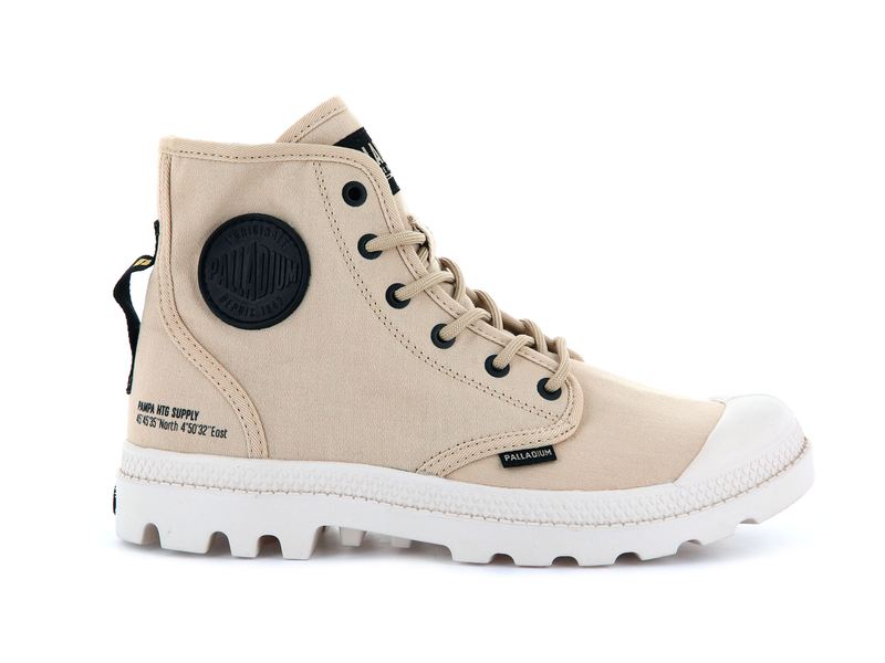 Beige Women's Palladium Pampa Hi Htg Supply Boots | 5496UITLR