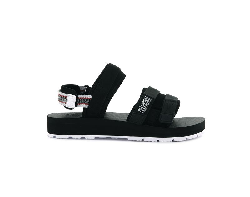 Black Men's Palladium Outdoorsy Sandals | 0197PSFHY