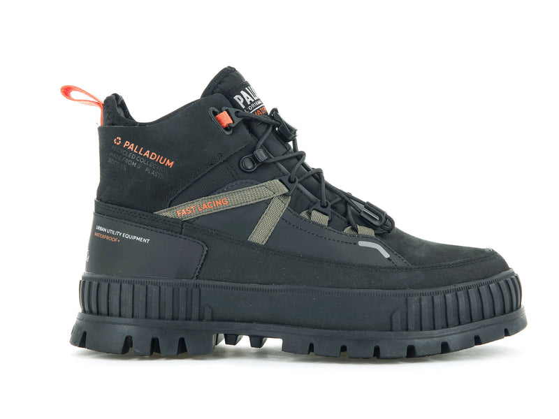 Black Men's Palladium Pallashock Travel Wp+ Boots | 6453YOFTB