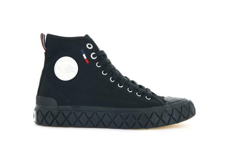 Black Women's Palladium Palla Ace Canvas Mid High Tops | 9435IXNJK