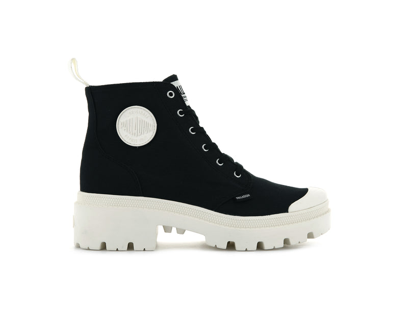 Black Women's Palladium Pallabase Twill Boots | 3051XFOEA