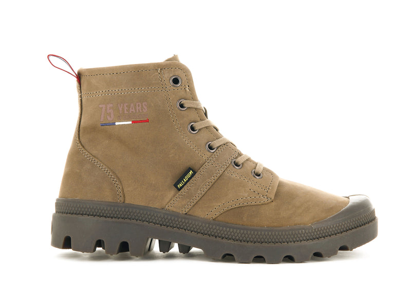 Brown Kids' Palladium Pallabrousse 75th Leather Boots | 7451CXBHD