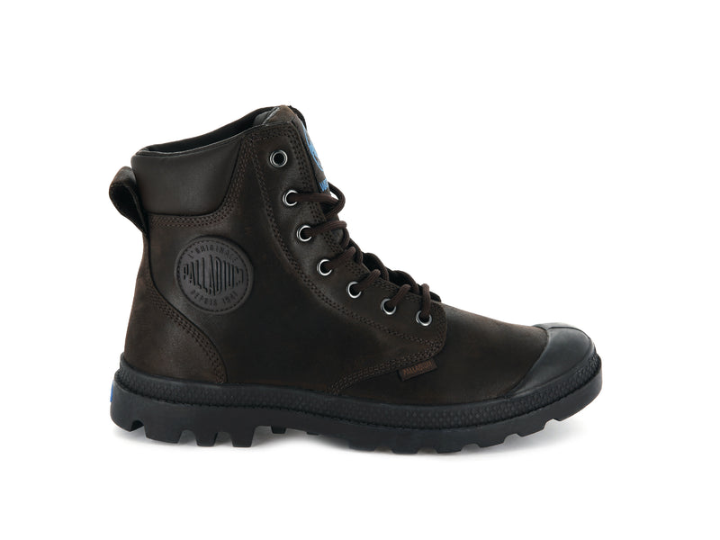 Chocolate Men's Palladium Pampa Cuff Wp Lux Boots | 2485DXRWS