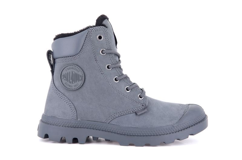 Dark Grey Women's Palladium Pampa Sport Cuff Wps Boots | 3927WKXZL