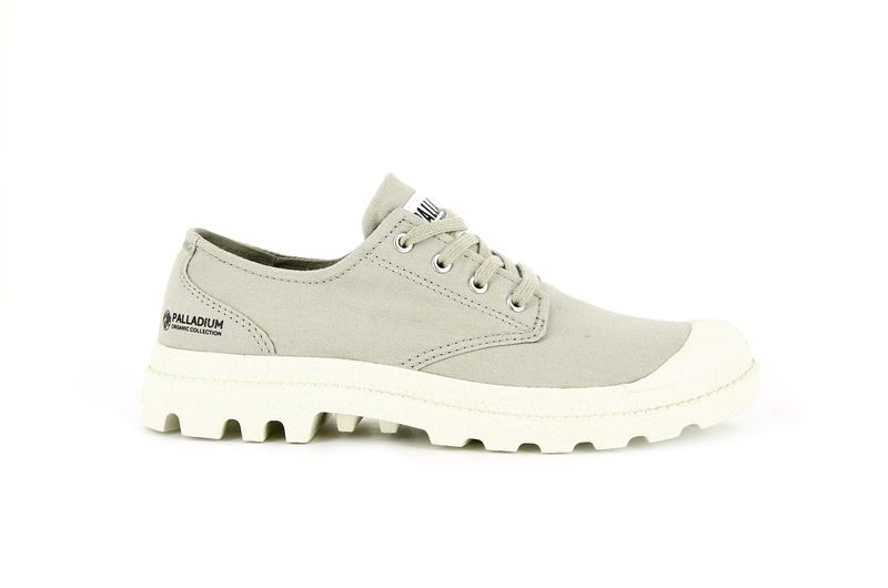 Grey Women's Palladium Pampa Oxford Organic Ii Low Tops | 0926PLIST