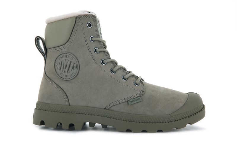 Olive Men's Palladium Pampa Sport Cuff Wps High Tops | 3029BSCOR