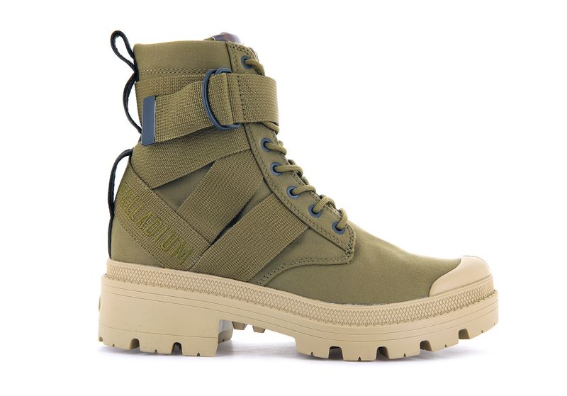 Olive Women's Palladium Pallabase Tact S Tx Boots | 2198CJDBH