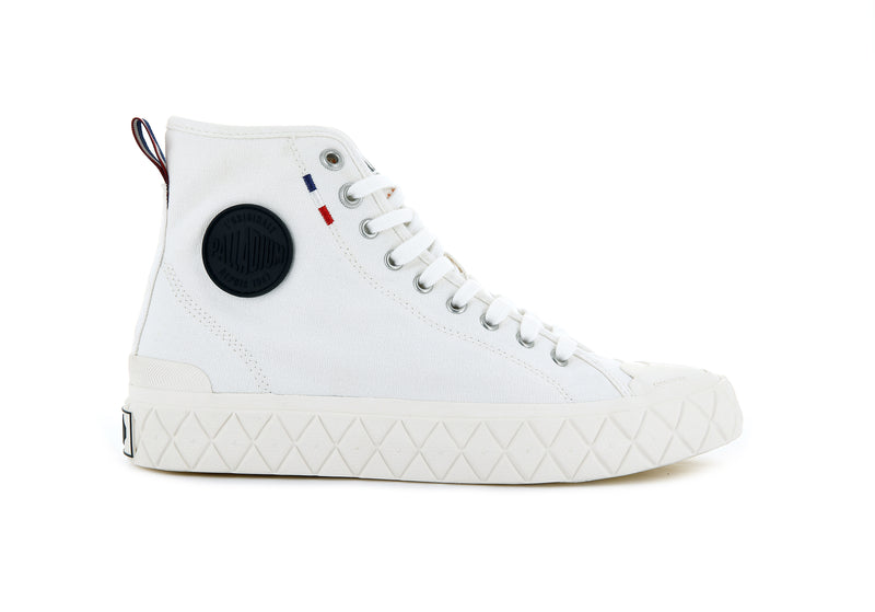 White Men's Palladium Palla Ace Canvas Mid High Tops | 9047DWQUG