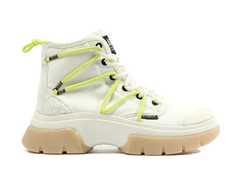 White Women's Palladium Pallawave Lace It High Tops | 1692XLQPH