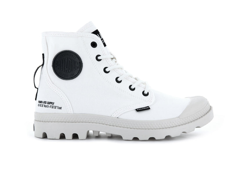 White Women's Palladium Pampa Hi Htg Supply High Tops | 4620JFMUE