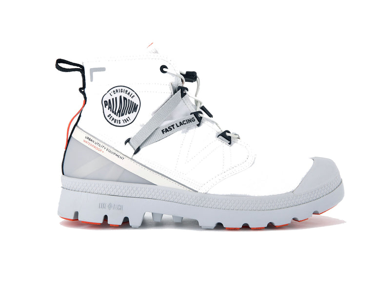 White Women's Palladium Pampa Travel Lite+ Waterproof High Tops | 6537MGPRN