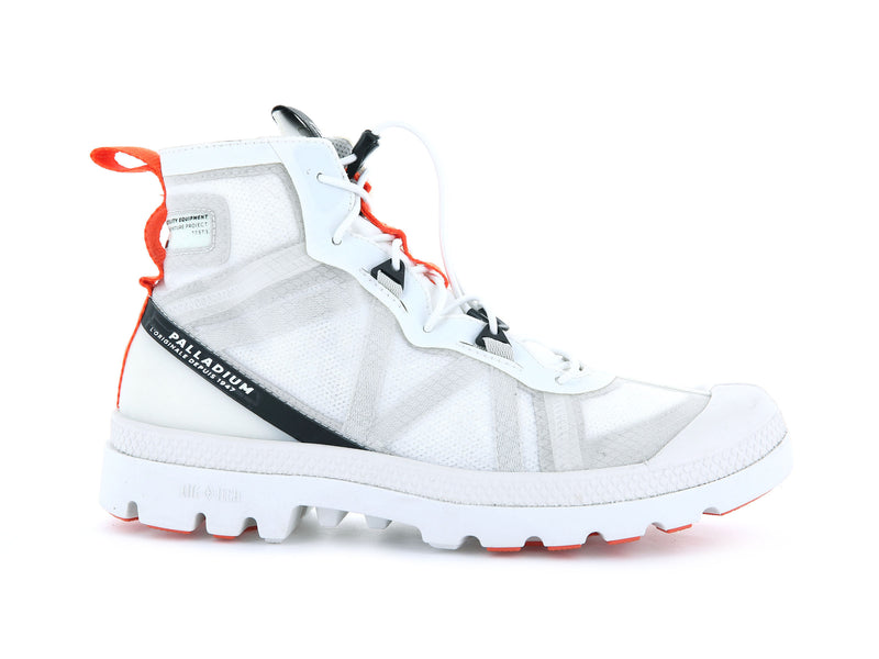 White Women's Palladium Travel Lite+ Adventure High Tops | 0245BLQJR