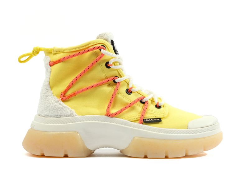 Yellow Women's Palladium Pallawave Lace It High Tops | 2759HGJCV